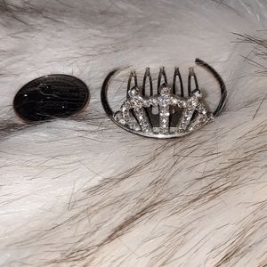 Mini silver tiara